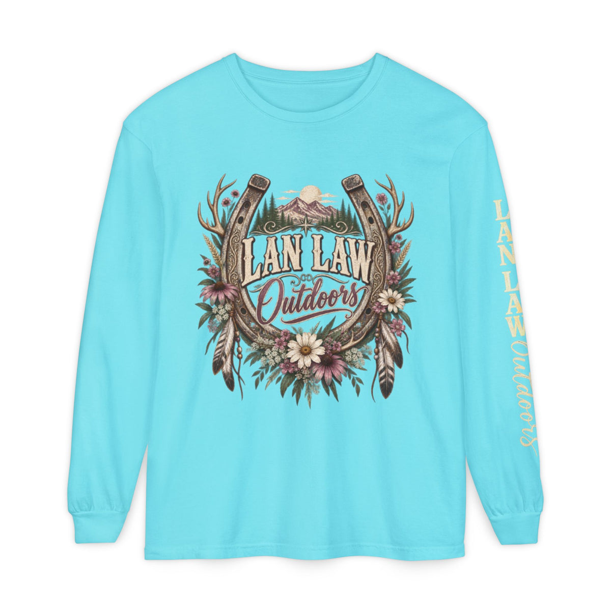 Outdoors Floral Antlers Long Sleeve Tee
