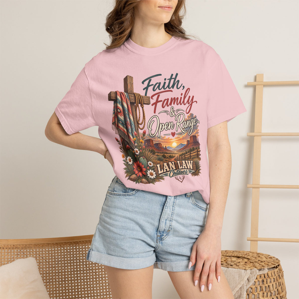 Faith, Family & Open Range T-Shirt — Western Ranch Lan Law Graphic Tee