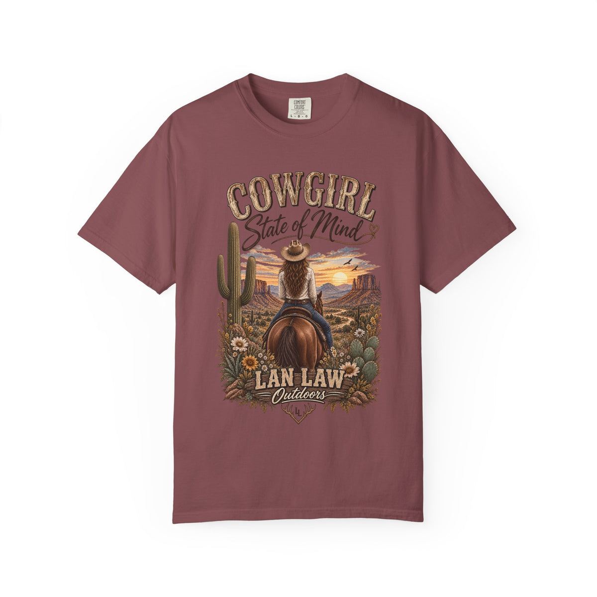 Cowgirl State of Mind T-Shirt — Western Rodeo Sunset Graphic Tee
