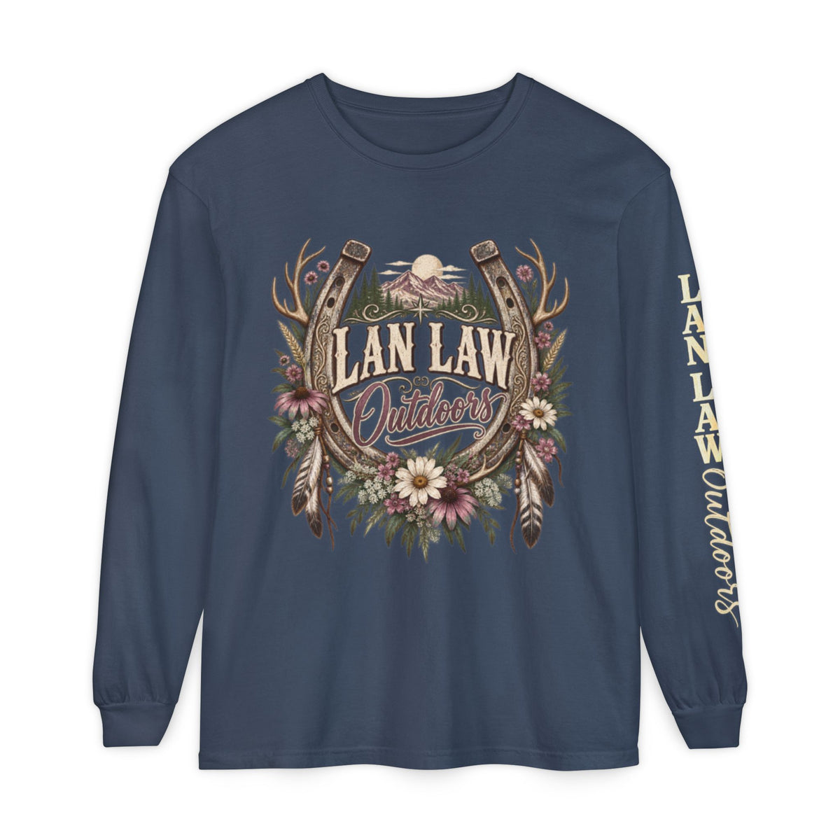Outdoors Floral Antlers Long Sleeve Tee