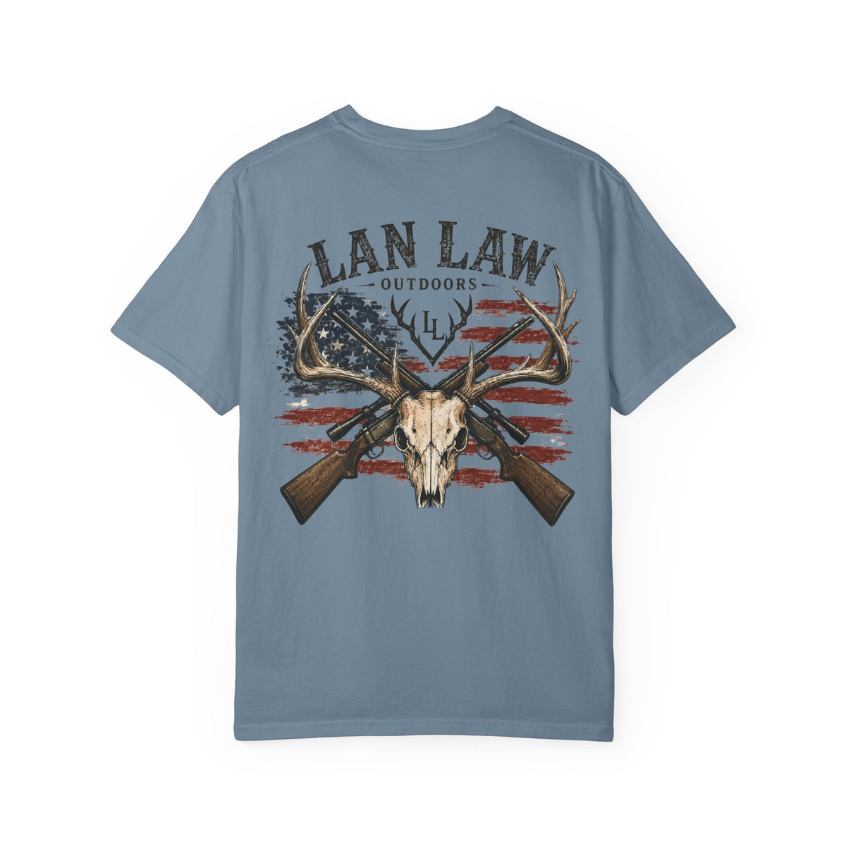 American Flag Deer Skull Tee