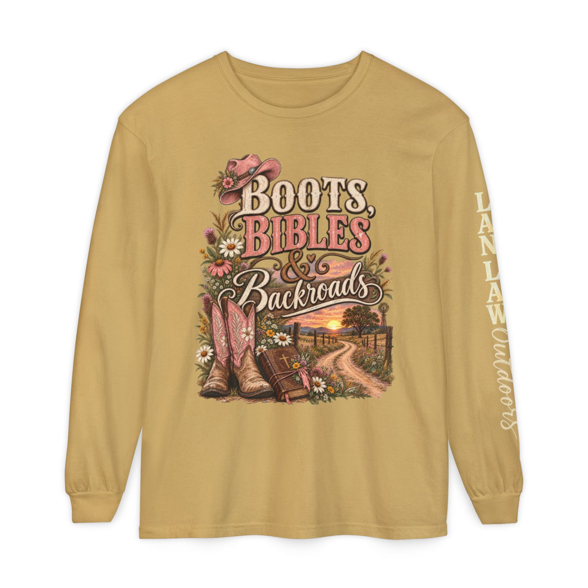 Boots, Bibles & Backroads Long Sleeve Tee