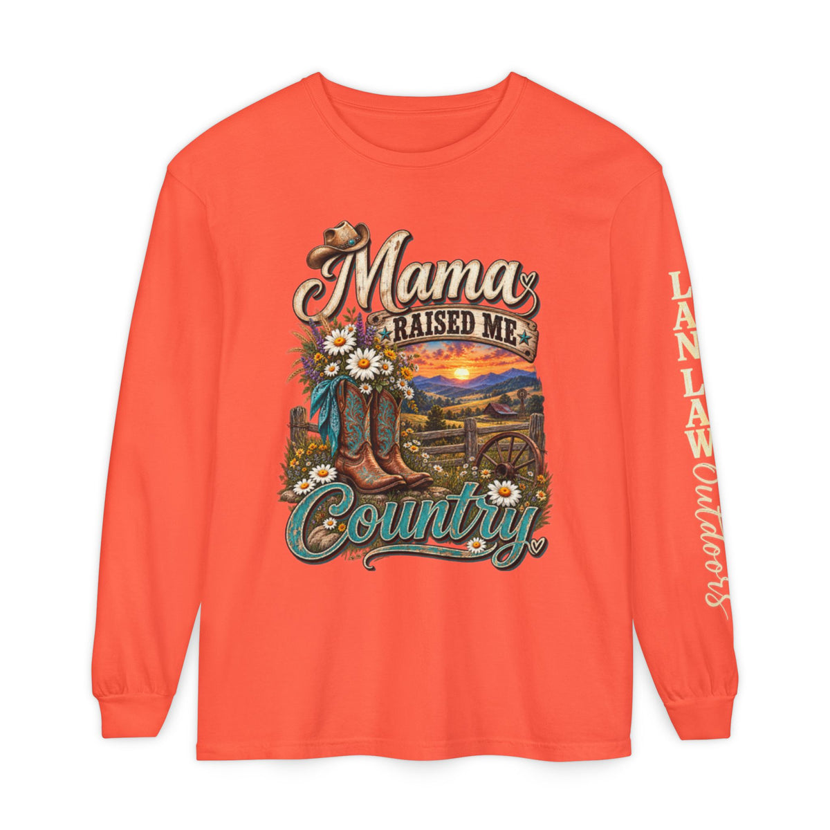 Mama Raised Me Country Long Sleeve Tee