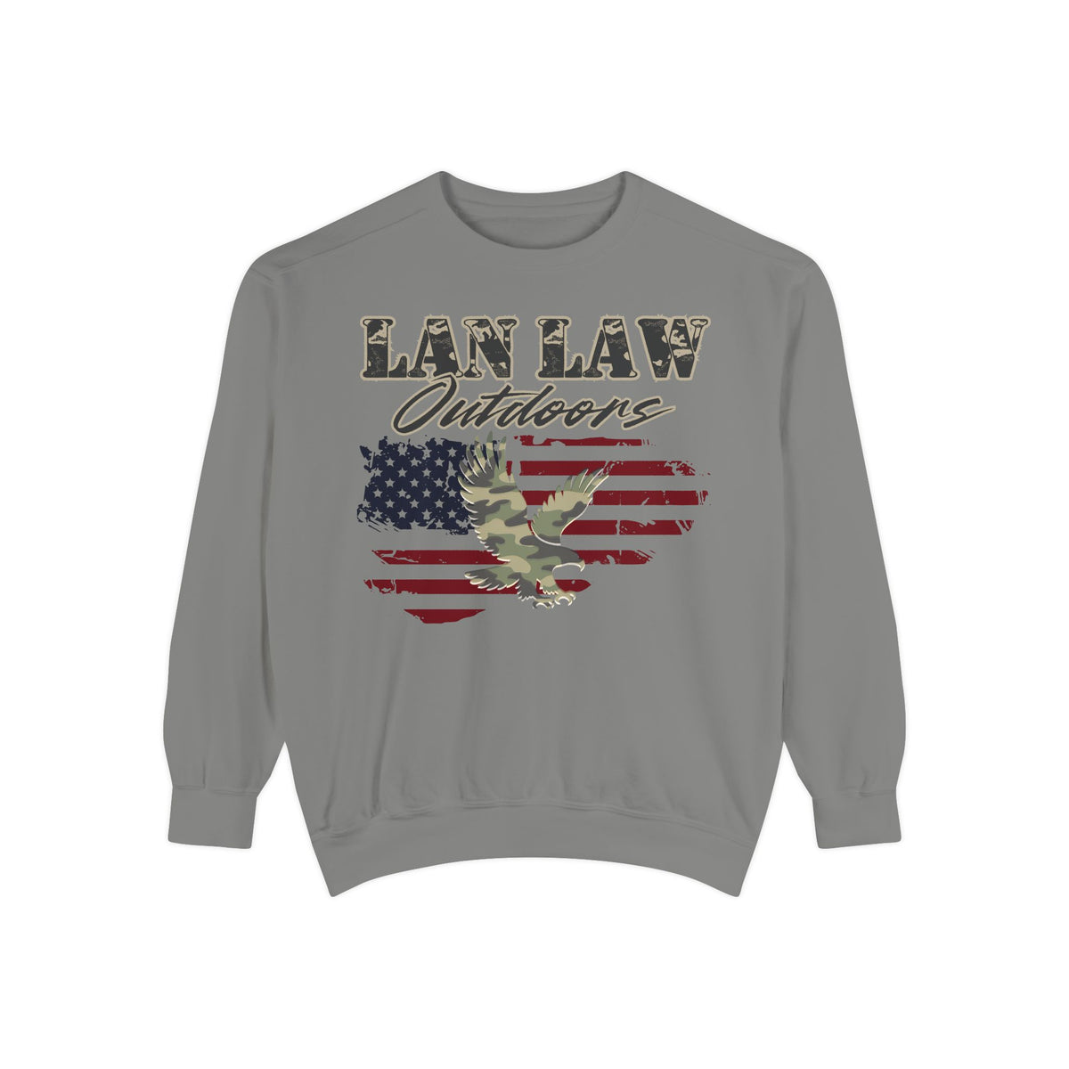 Lan Law Outdoors American Flag Camo Eagle Sweatshirt