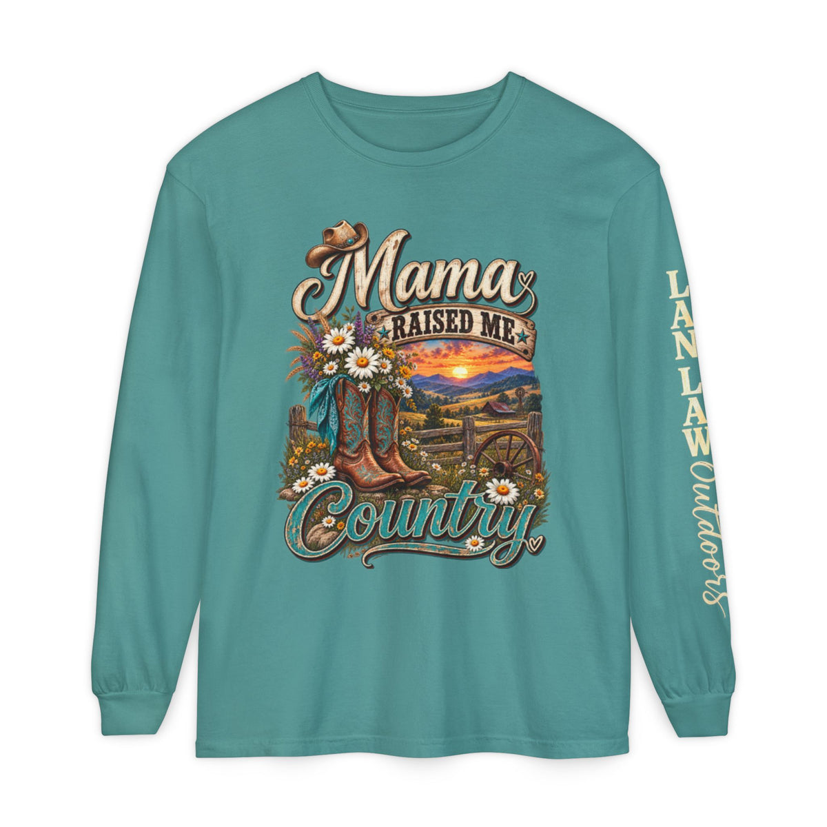 Mama Raised Me Country Long Sleeve Tee