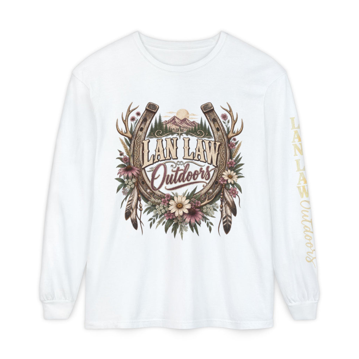 Outdoors Floral Antlers Long Sleeve Tee