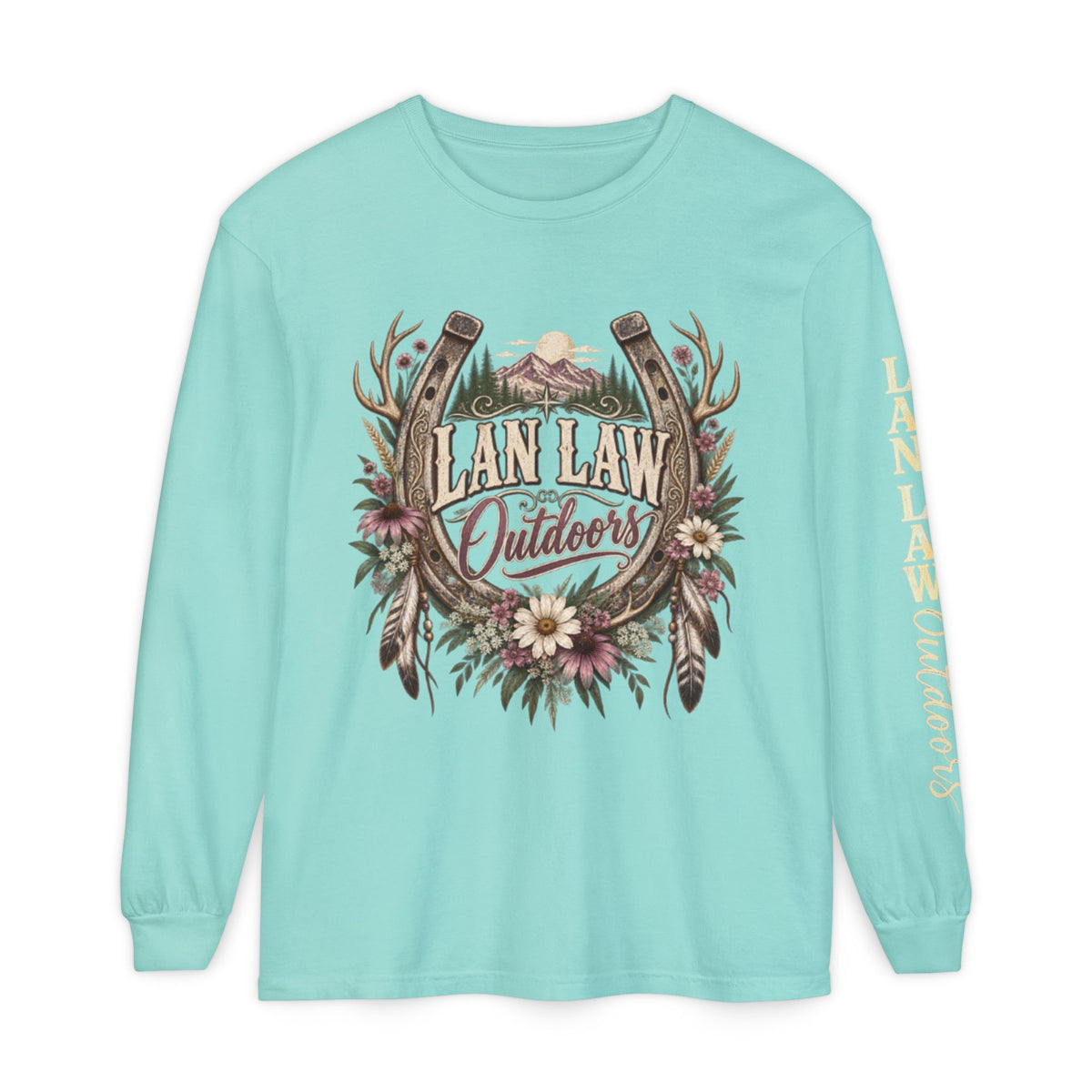 Outdoors Floral Antlers Long Sleeve Tee