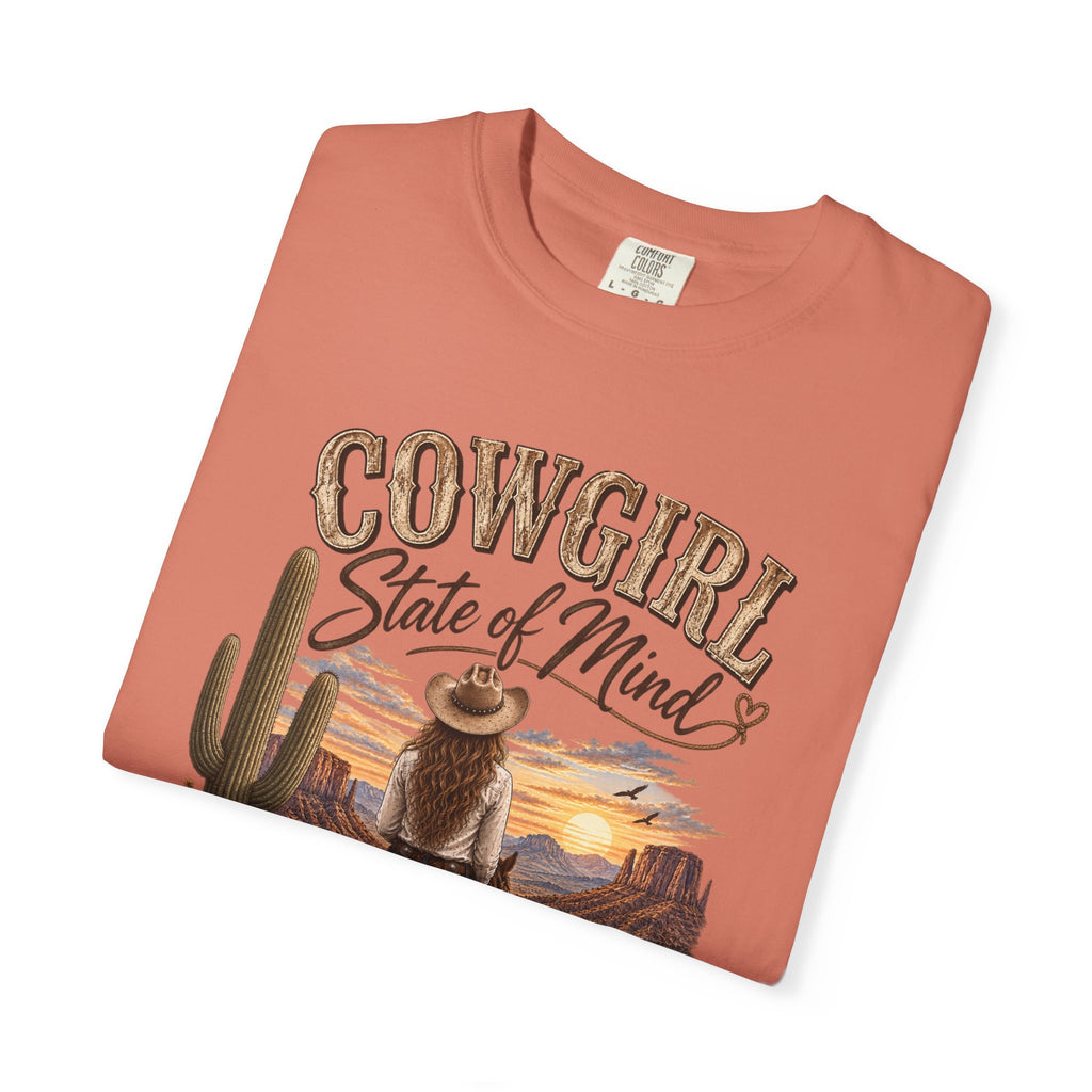 Cowgirl State of Mind T-Shirt — Western Rodeo Sunset Graphic Tee