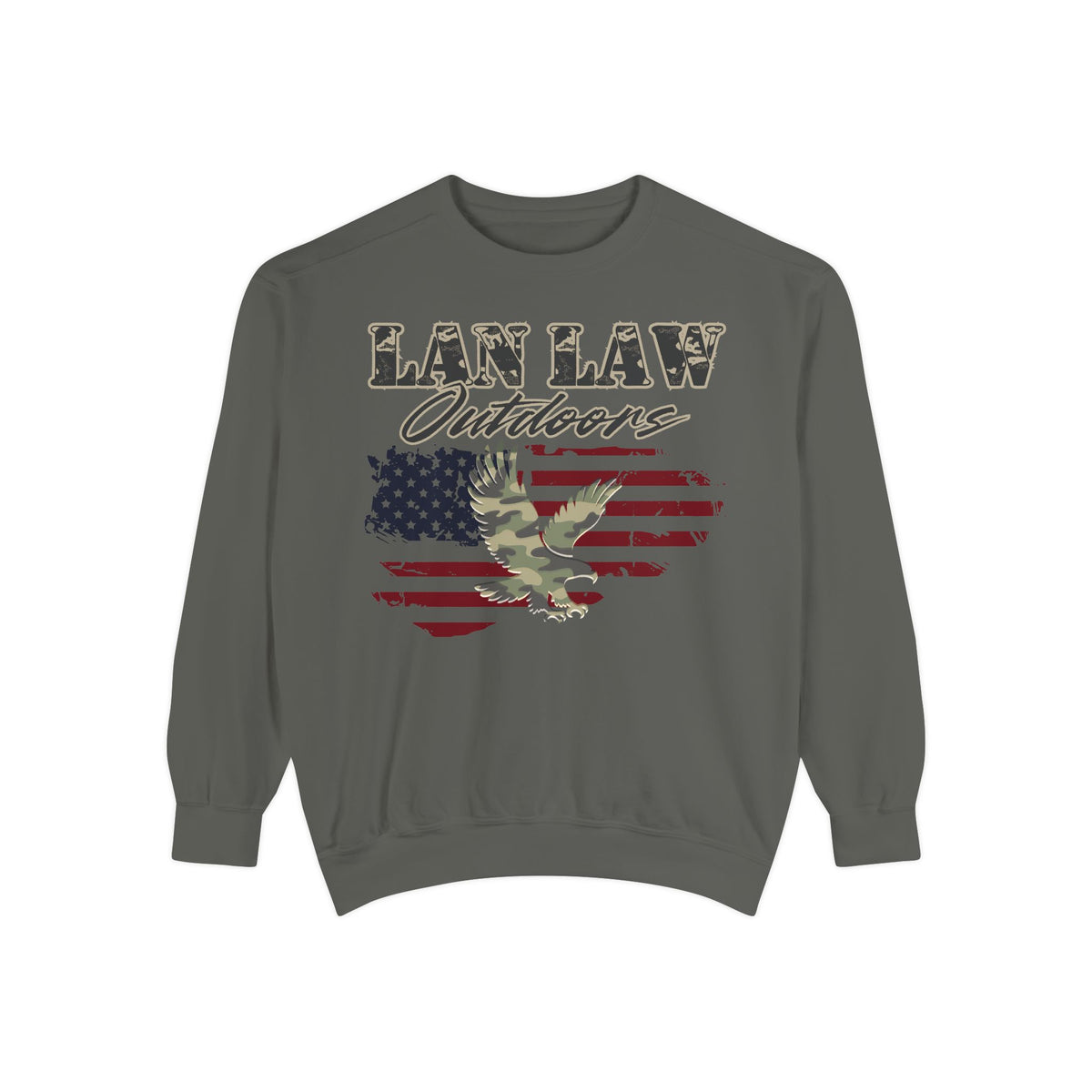 Lan Law Outdoors American Flag Camo Eagle Sweatshirt