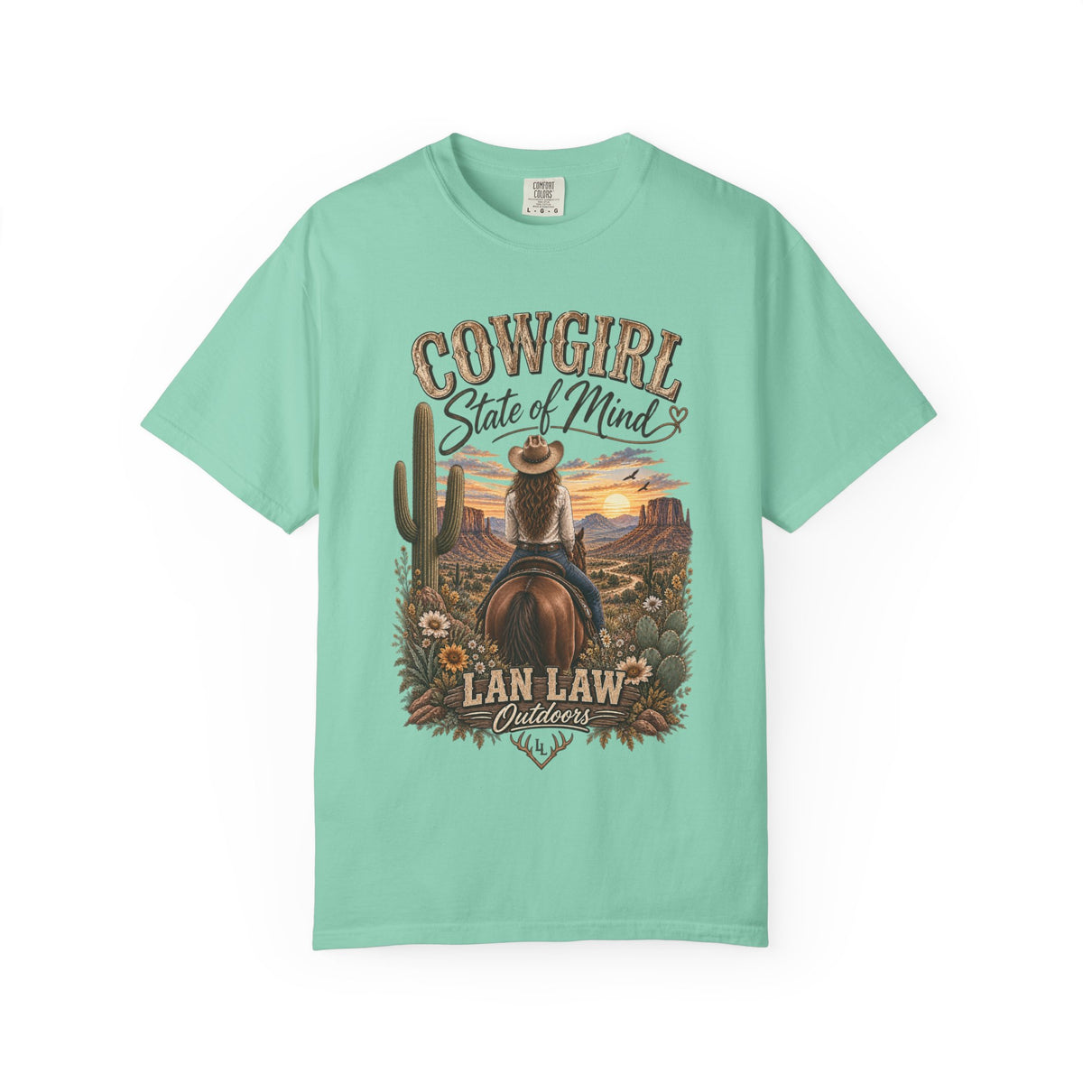 Cowgirl State of Mind T-Shirt — Western Rodeo Sunset Graphic Tee