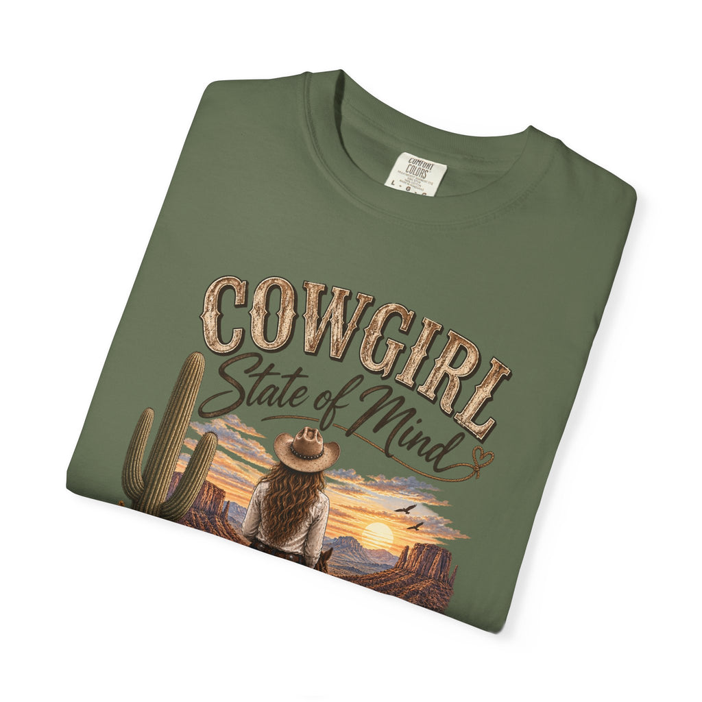 Cowgirl State of Mind T-Shirt — Western Rodeo Sunset Graphic Tee