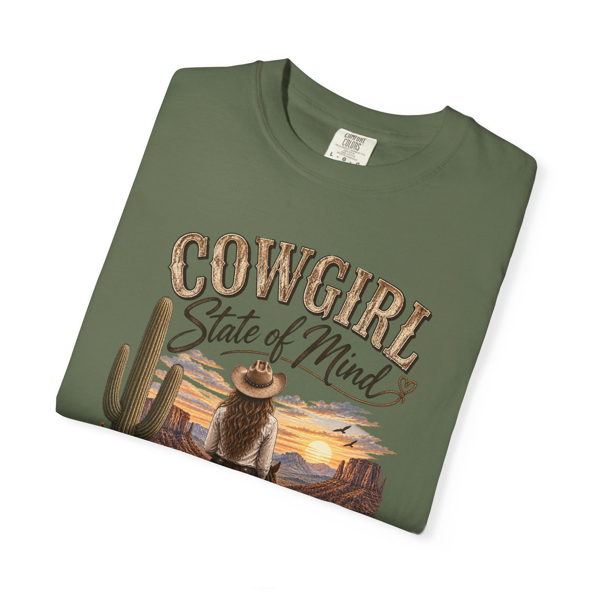 Cowgirl State of Mind T-Shirt — Western Rodeo Sunset Graphic Tee
