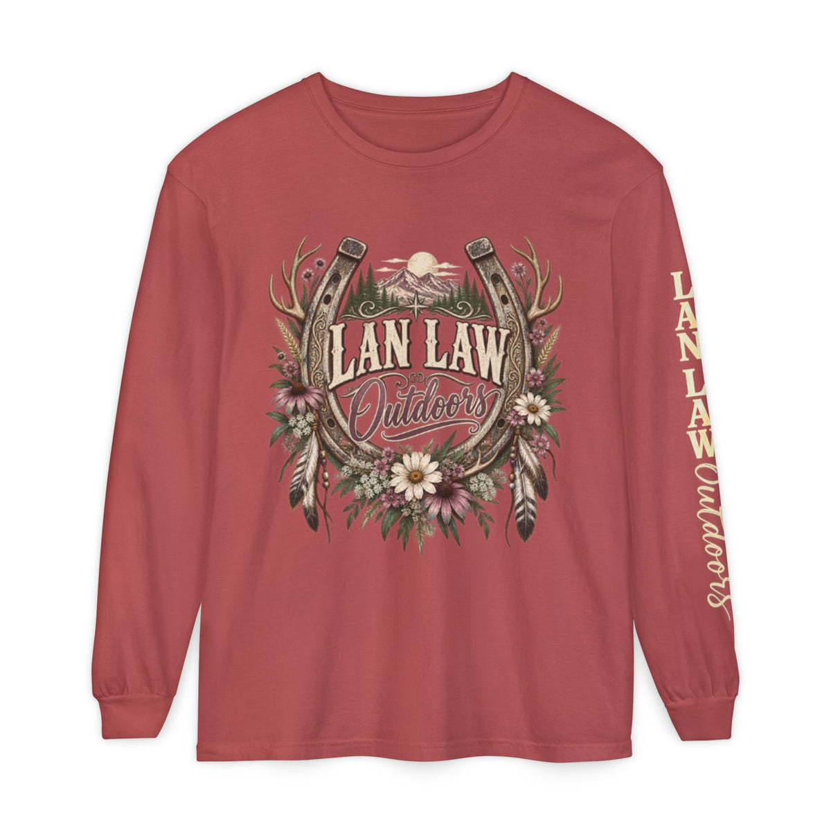 Outdoors Floral Antlers Long Sleeve Tee