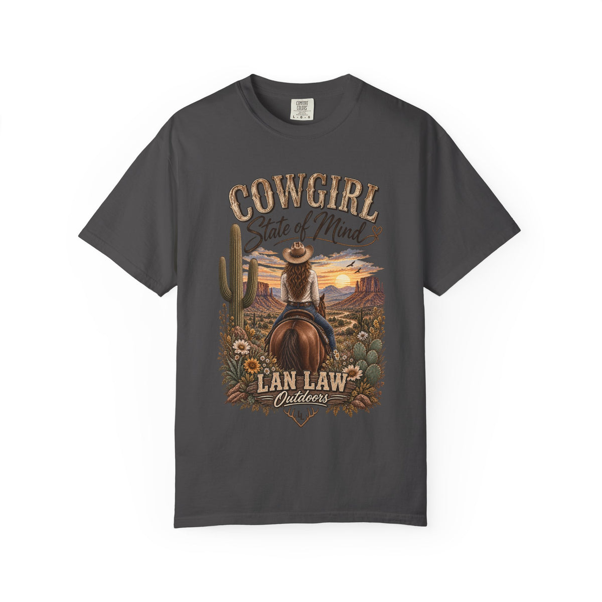 Cowgirl State of Mind T-Shirt — Western Rodeo Sunset Graphic Tee