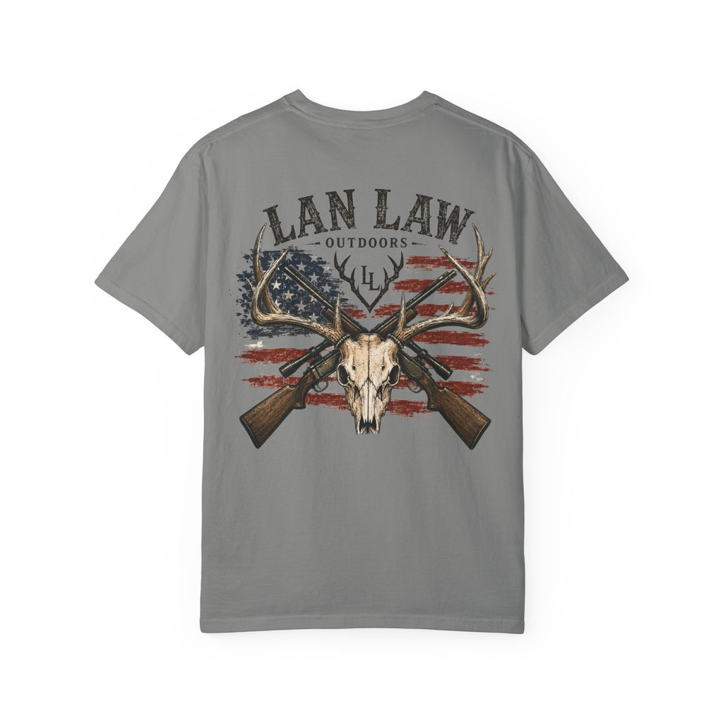 American Flag Deer Skull Tee