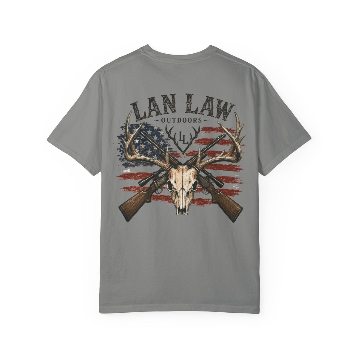 American Flag Deer Skull Tee