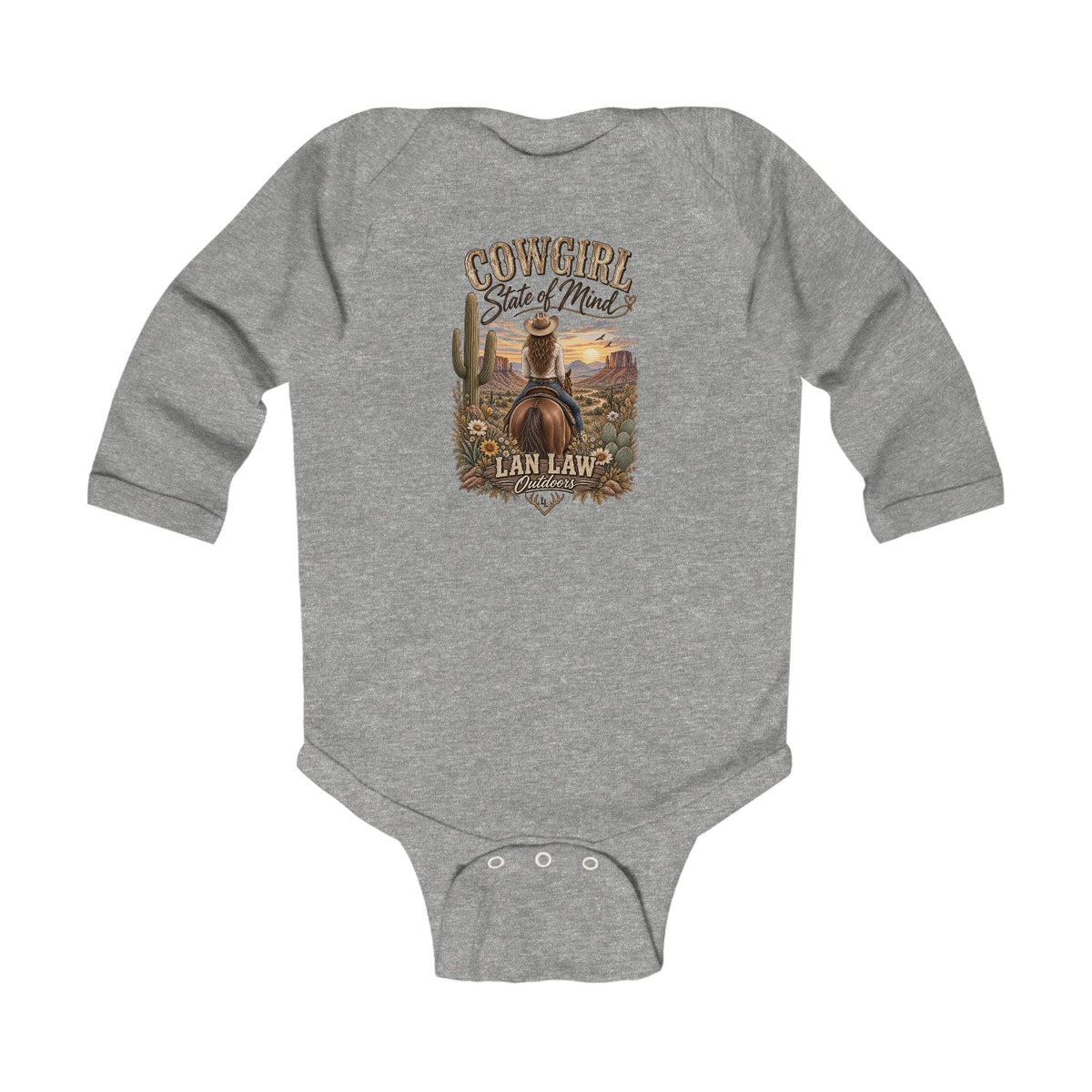 Cowgirl State of Mind Baby Onesie
