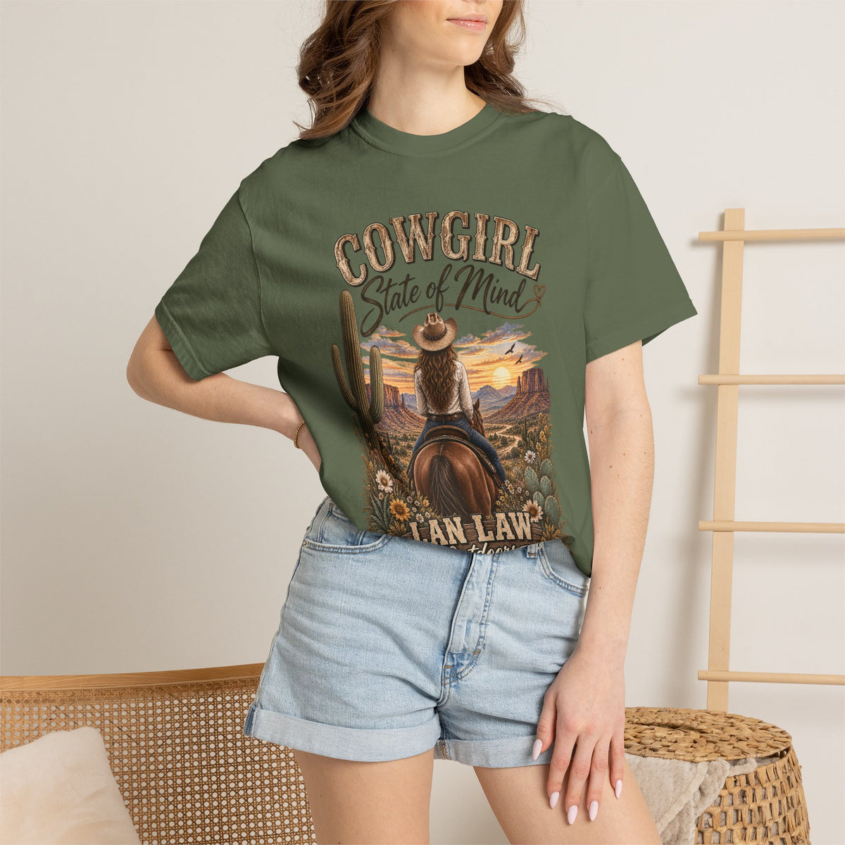 Cowgirl State of Mind T-Shirt — Western Rodeo Sunset Graphic Tee