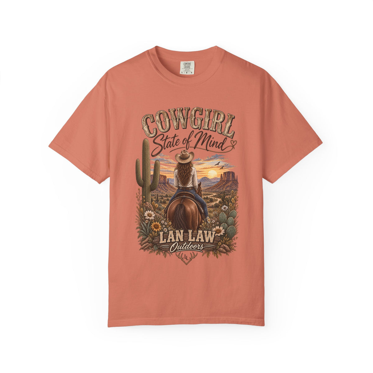 Cowgirl State of Mind T-Shirt — Western Rodeo Sunset Graphic Tee