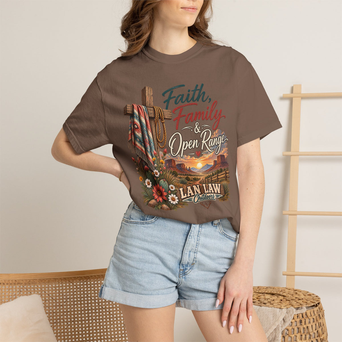 Faith, Family & Open Range T-Shirt — Western Ranch Lan Law Graphic Tee