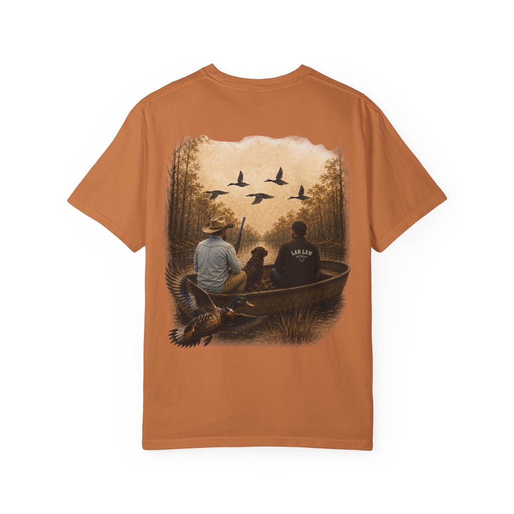 Outdoors Canoe Graphic T-Shirt — "Lan Law Outdoors" Hunting & Fishing Tee