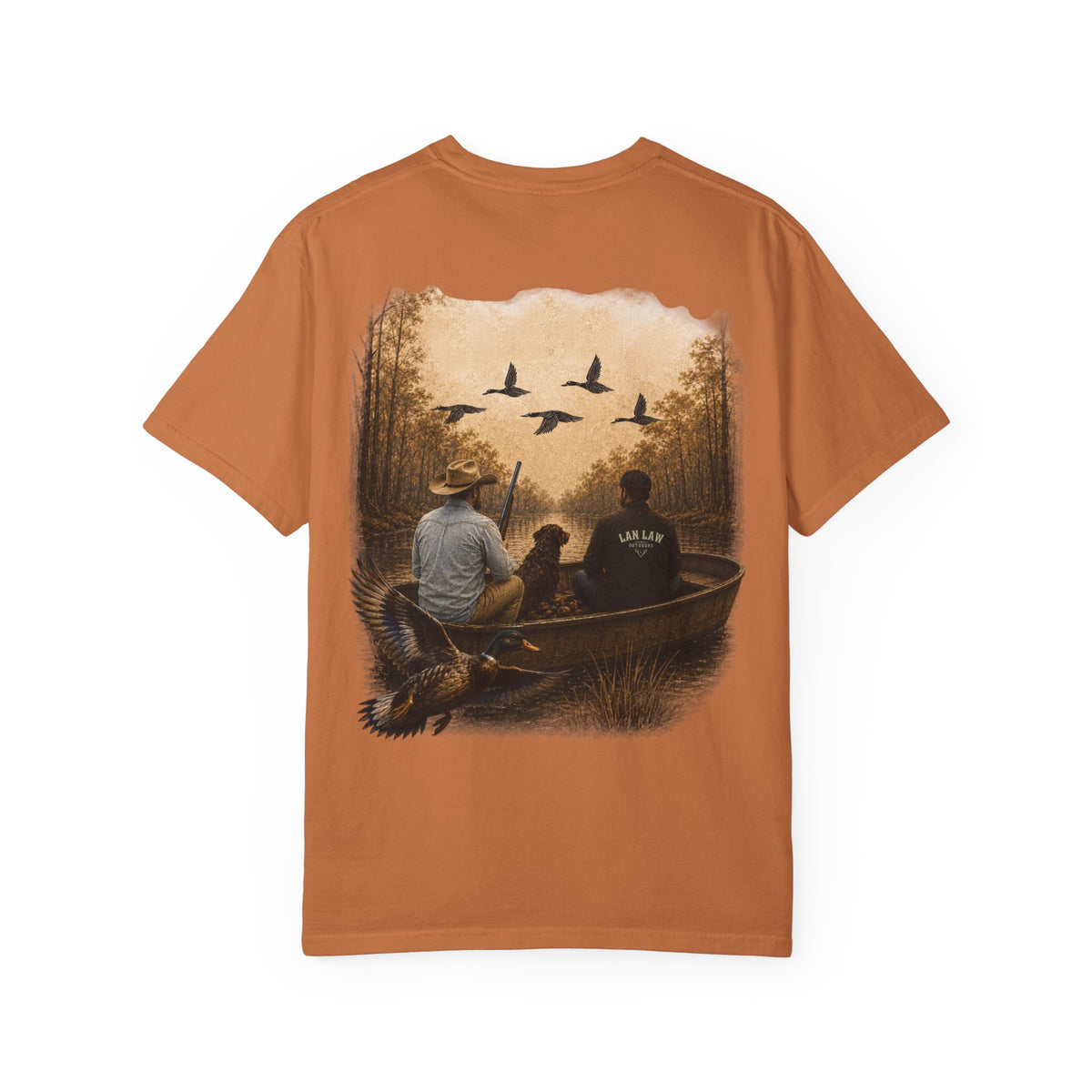 Outdoors Canoe Graphic T-Shirt — "Lan Law Outdoors" Hunting & Fishing Tee