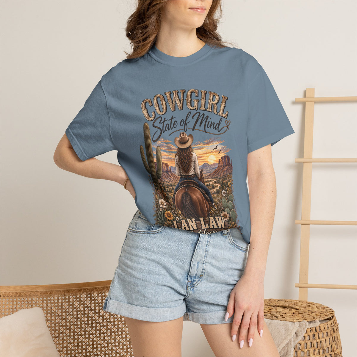 Cowgirl State of Mind T-Shirt — Western Rodeo Sunset Graphic Tee