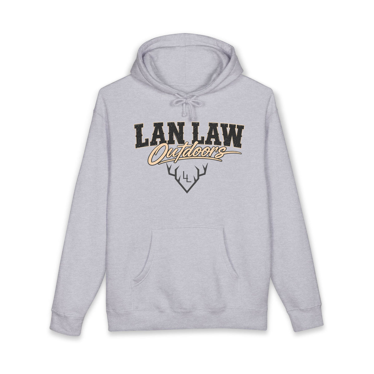 Lan Law Outdoors Hoodie - Antler Logo Pullover for Hunters & Outdoor Enthusiasts