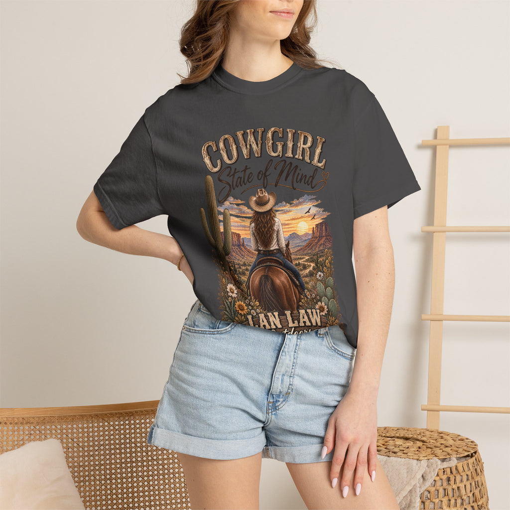 Cowgirl State of Mind T-Shirt — Western Rodeo Sunset Graphic Tee