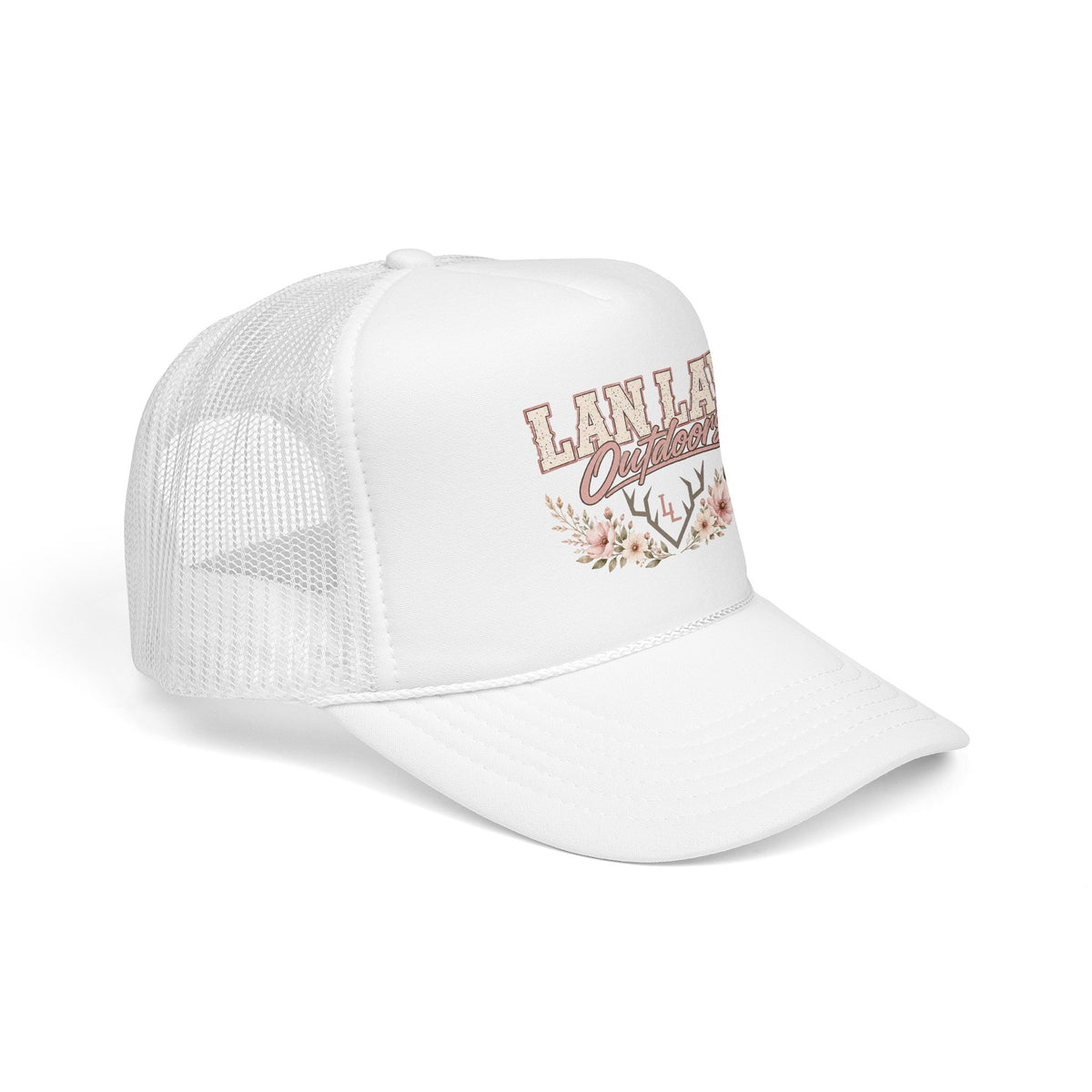 Trucker Hat — "Lan Law Outdoors" Floral Mesh Foam Cap