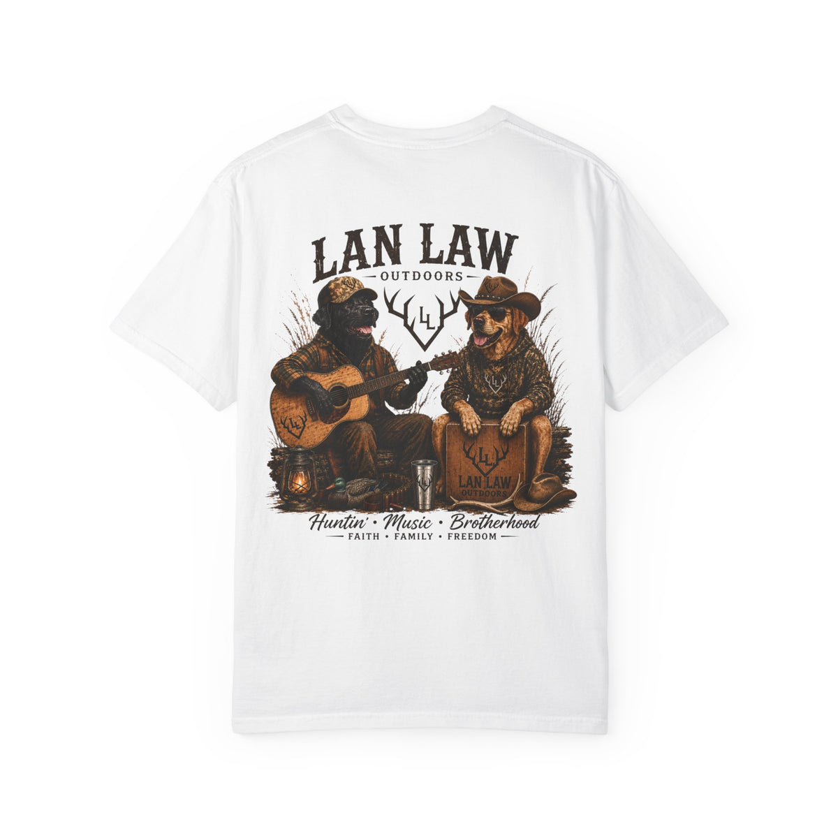 Lan Law Outdoors T-Shirt — Hunting, Music & Brotherhood Graphic Tee