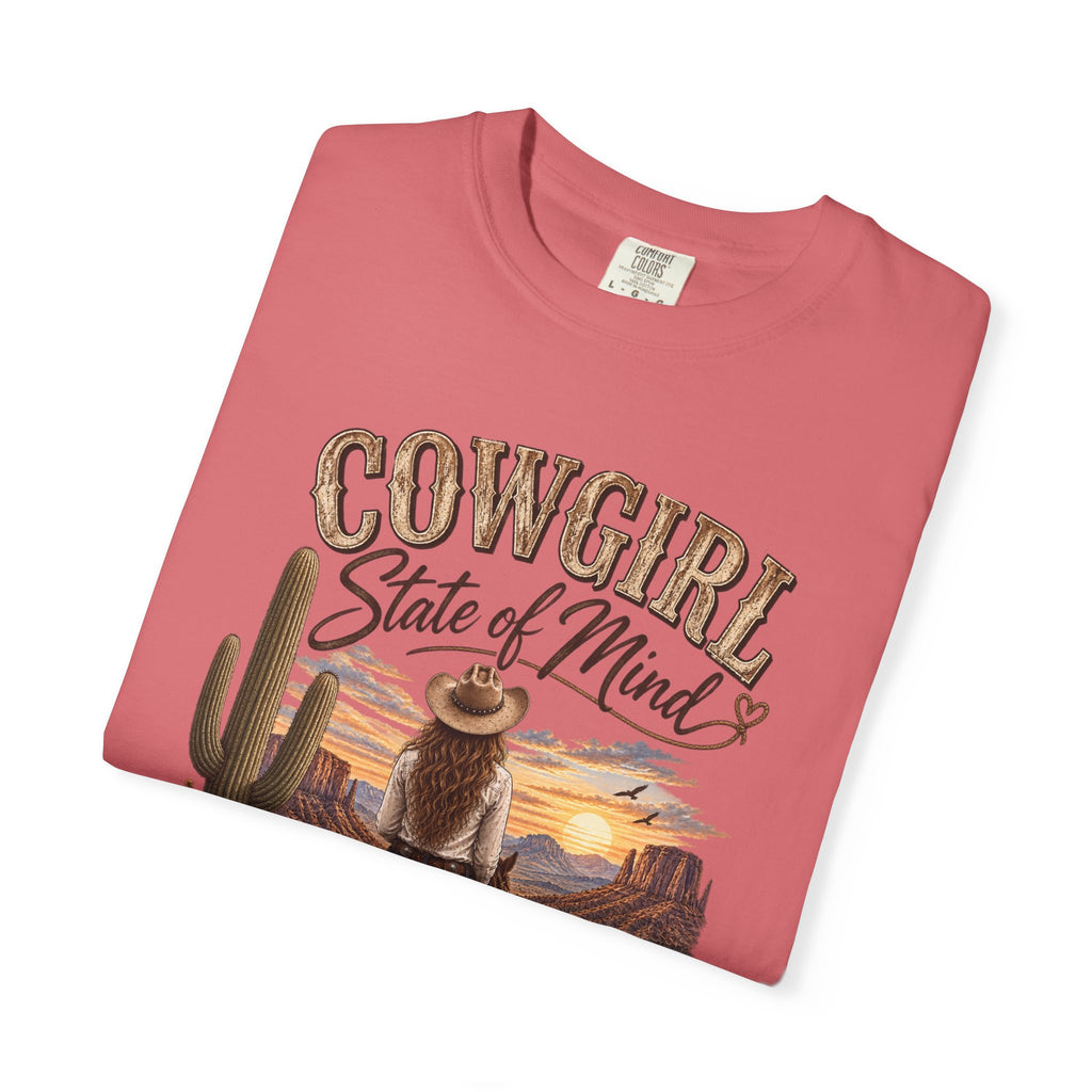 Cowgirl State of Mind T-Shirt — Western Rodeo Sunset Graphic Tee