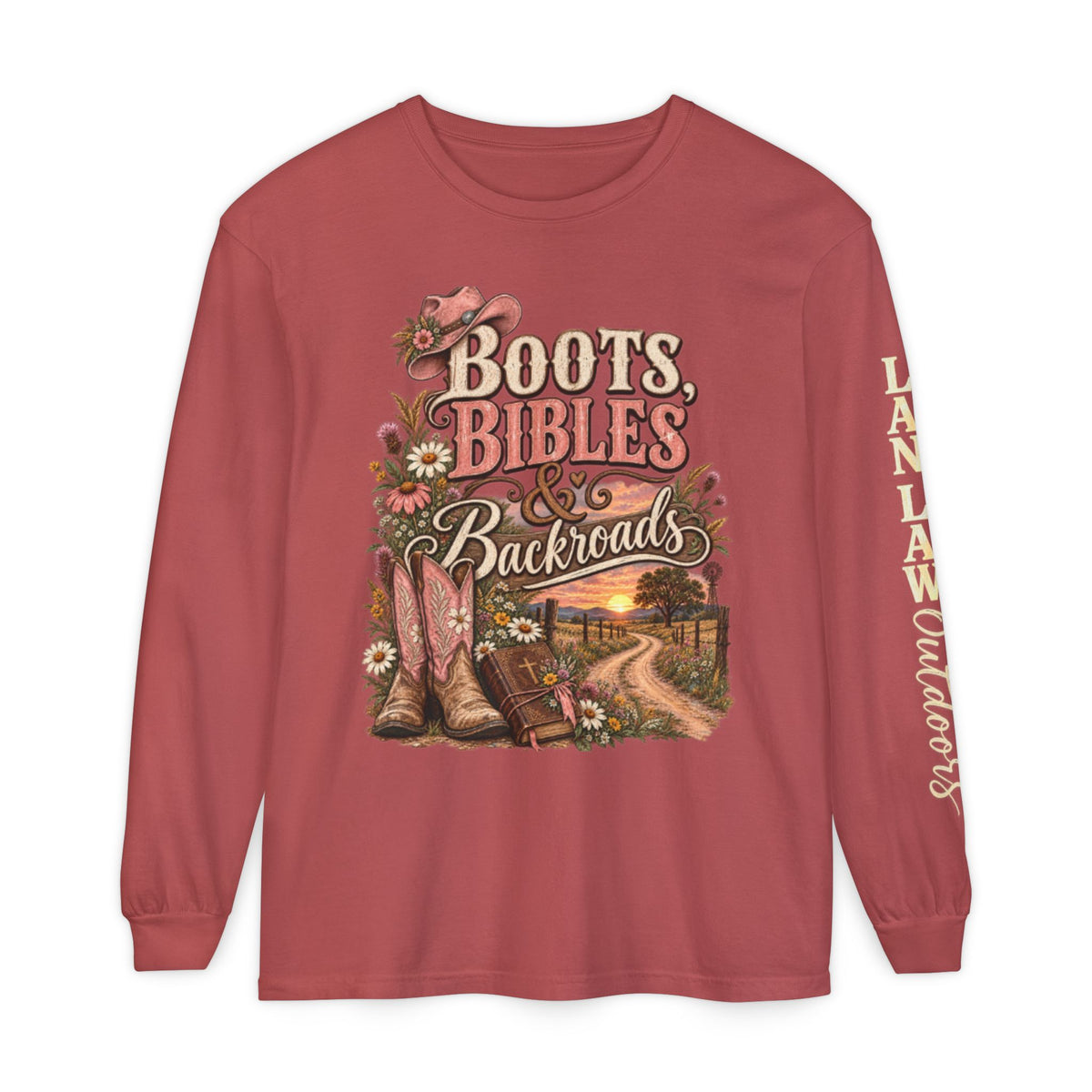 Boots, Bibles & Backroads Long Sleeve Tee