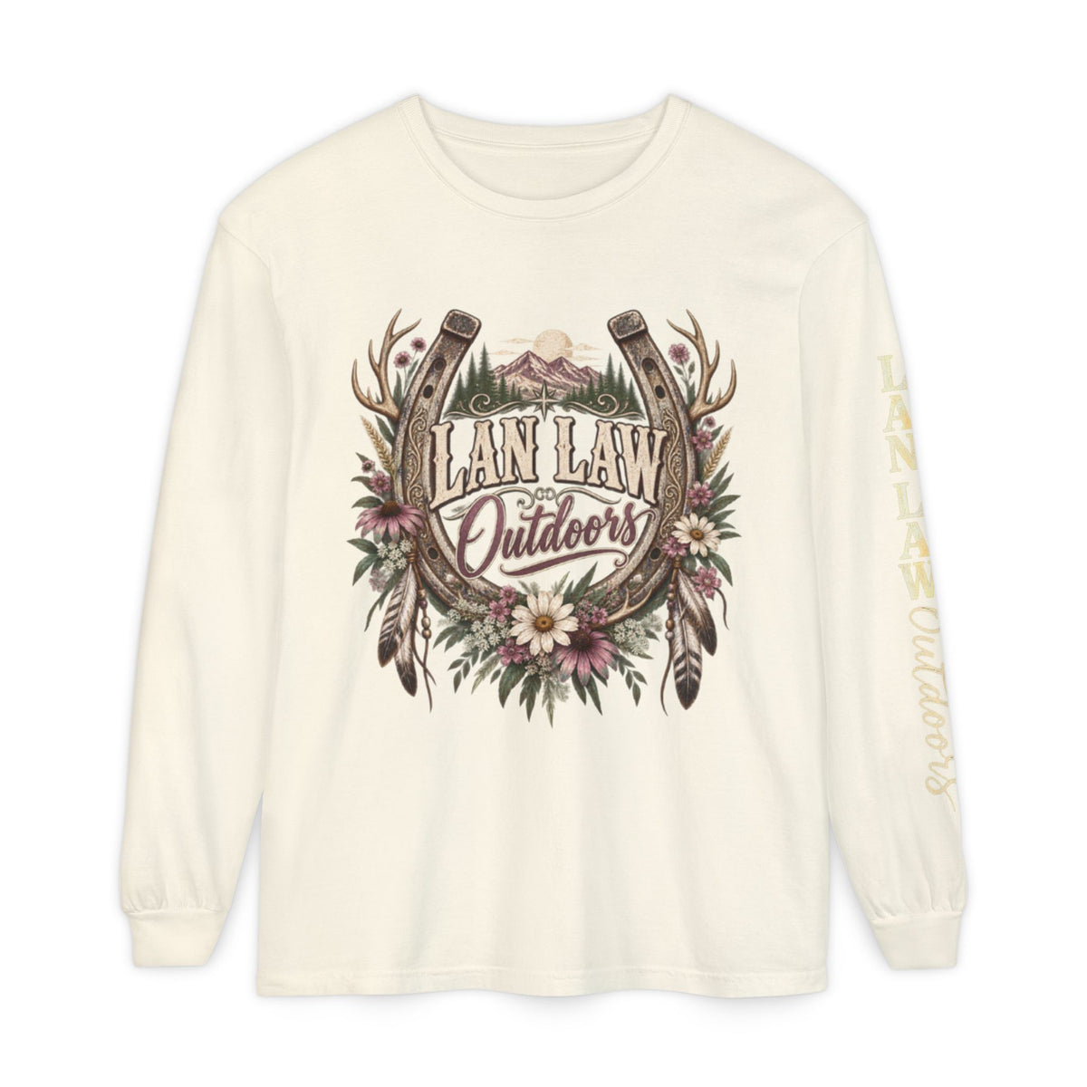 Outdoors Floral Antlers Long Sleeve Tee
