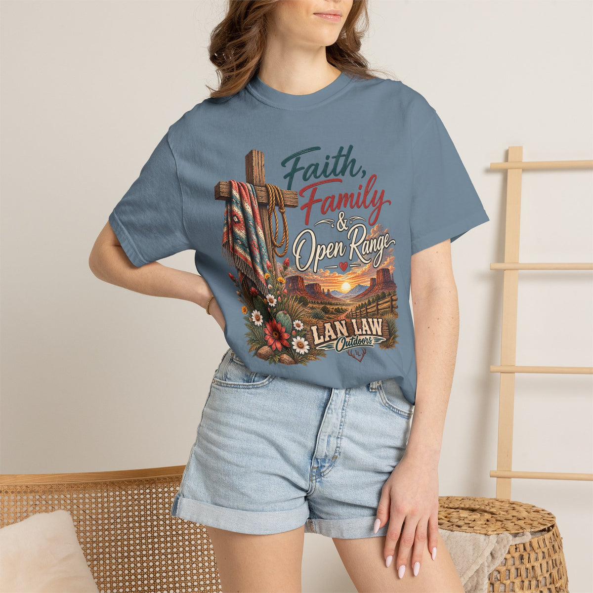 Faith, Family & Open Range T-Shirt — Western Ranch Lan Law Graphic Tee