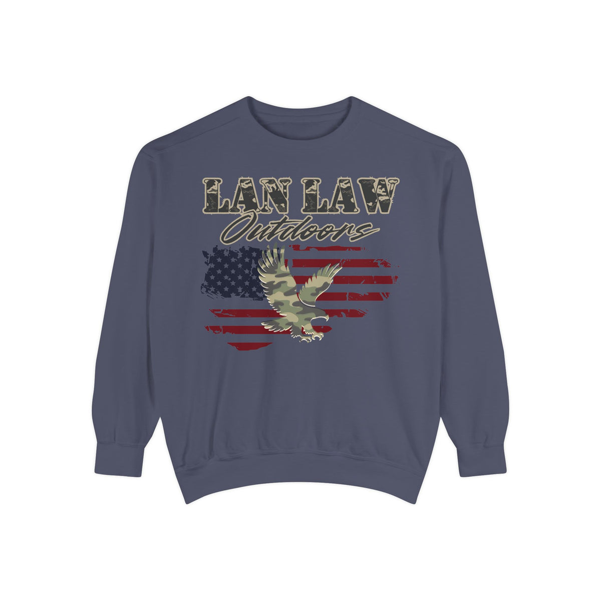 Lan Law Outdoors American Flag Camo Eagle Sweatshirt
