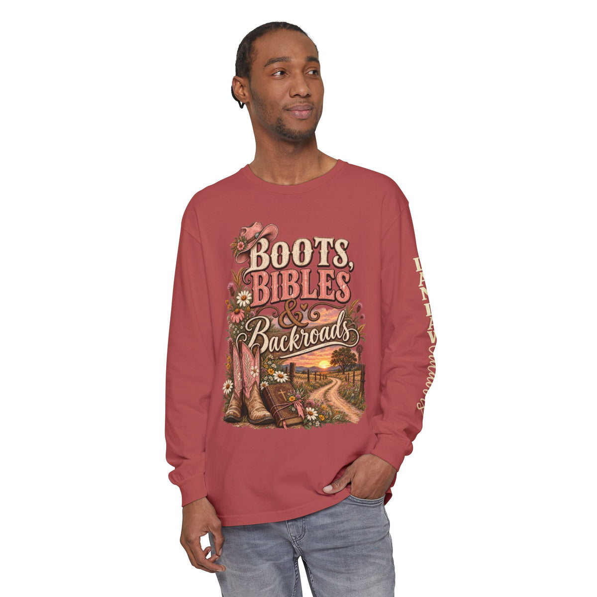Boots, Bibles & Backroads Long Sleeve Tee
