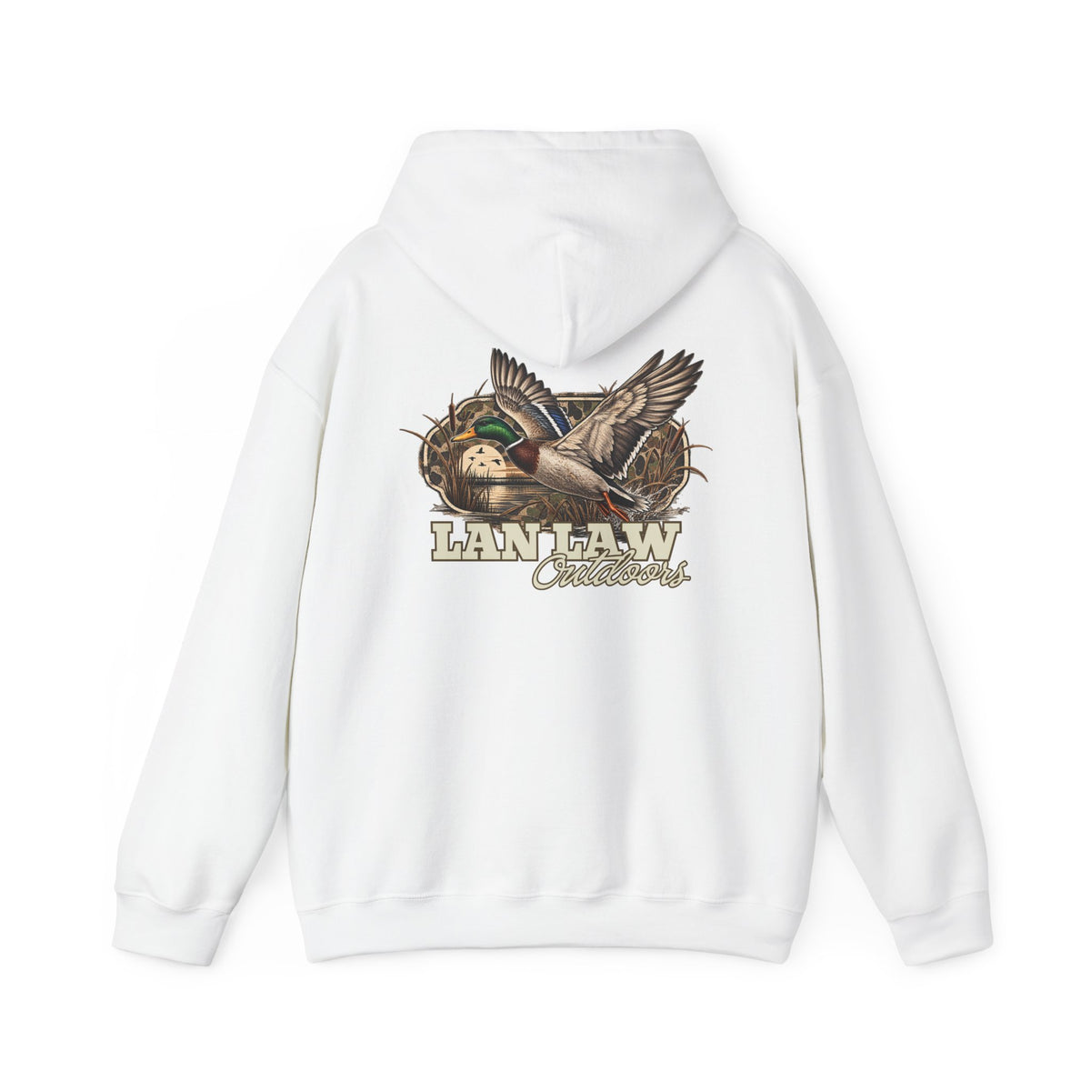 Duck Hunting Hoodie — 'LanLaw Outdoors' Drake & Mallard Graphic Pullover