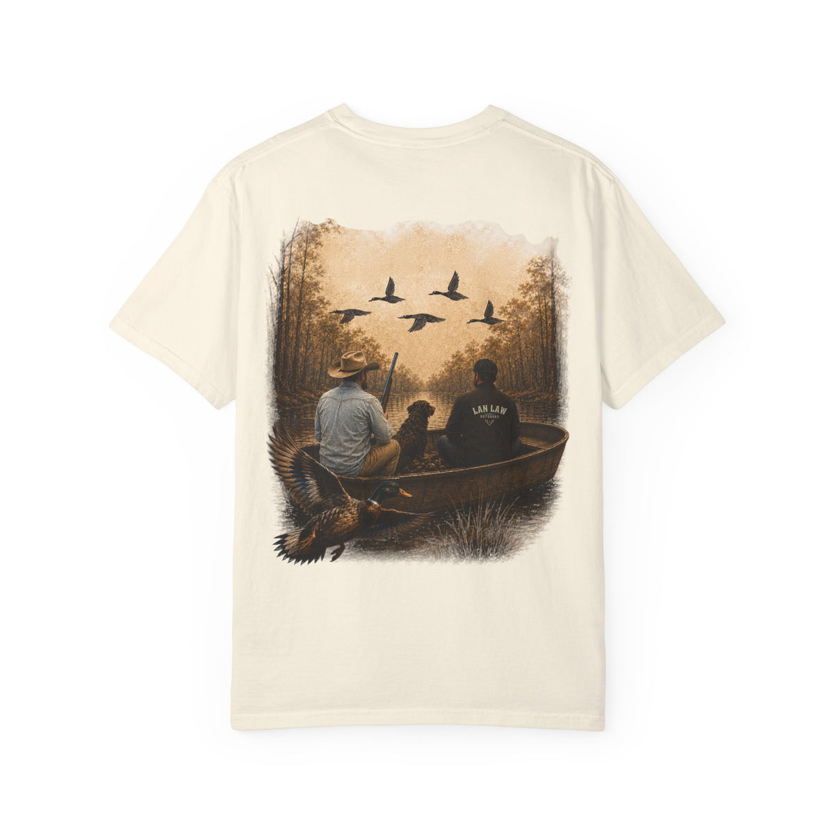 Outdoors Canoe Graphic T-Shirt — "Lan Law Outdoors" Hunting & Fishing Tee