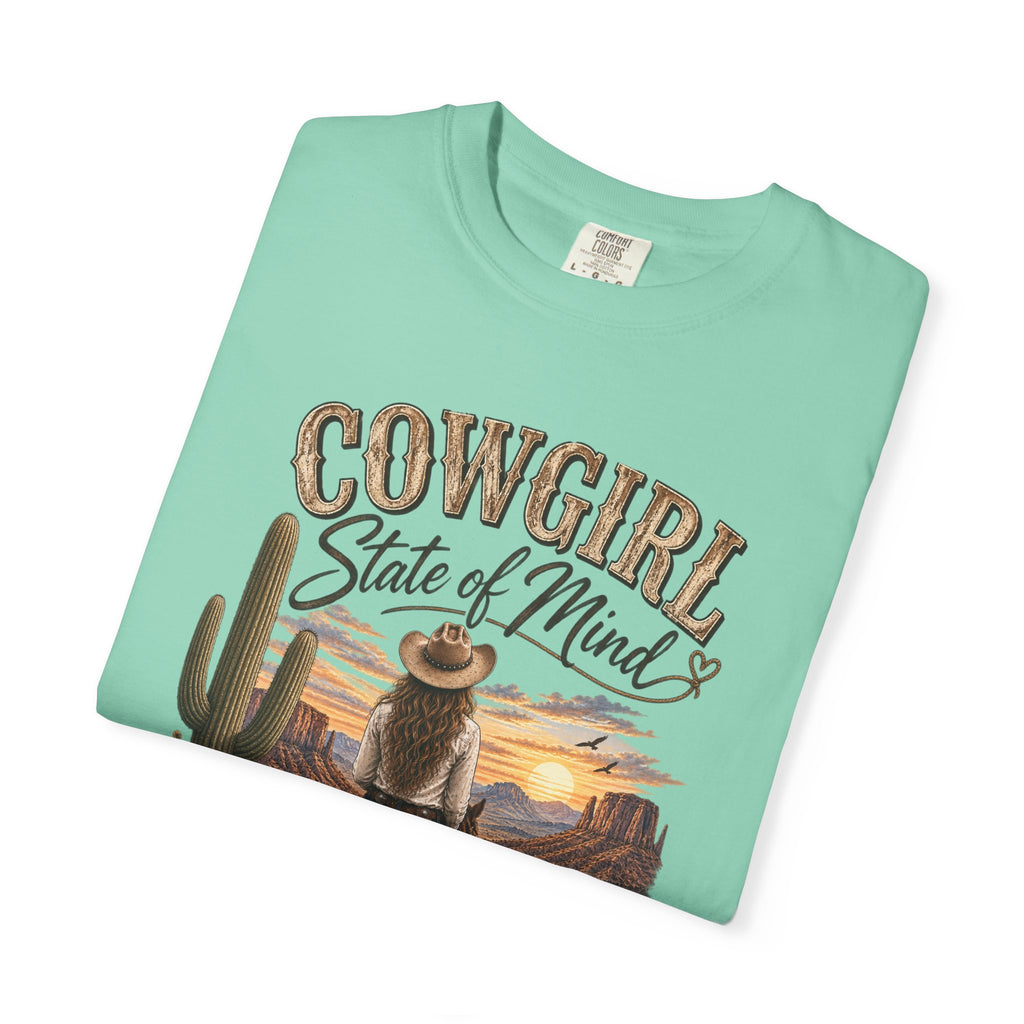 Cowgirl State of Mind T-Shirt — Western Rodeo Sunset Graphic Tee