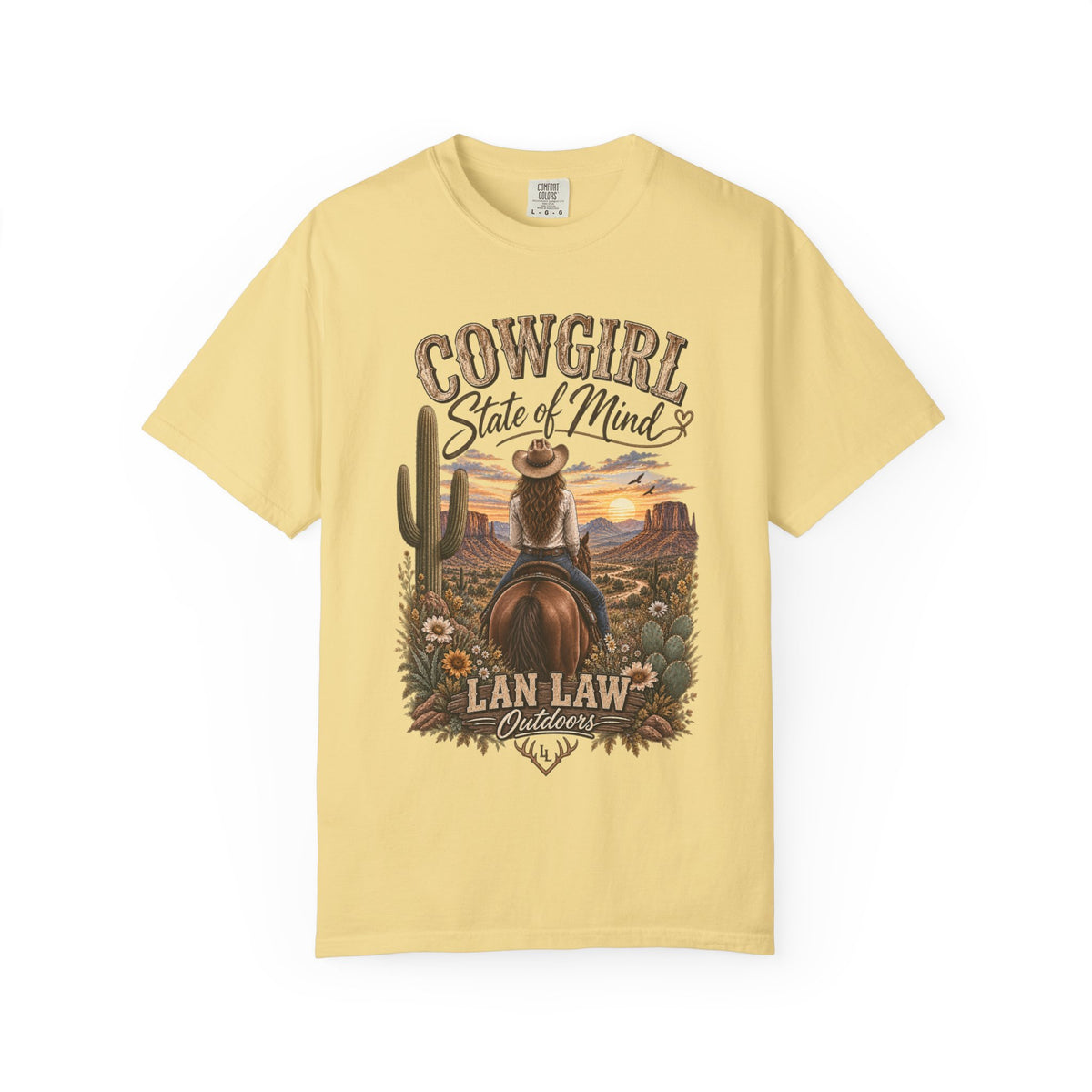 Cowgirl State of Mind T-Shirt — Western Rodeo Sunset Graphic Tee