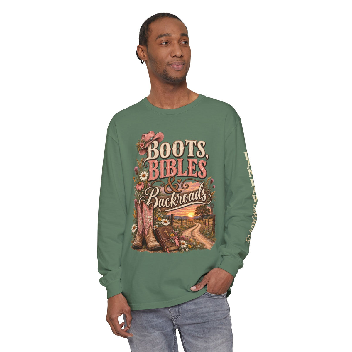 Boots, Bibles & Backroads Long Sleeve Tee