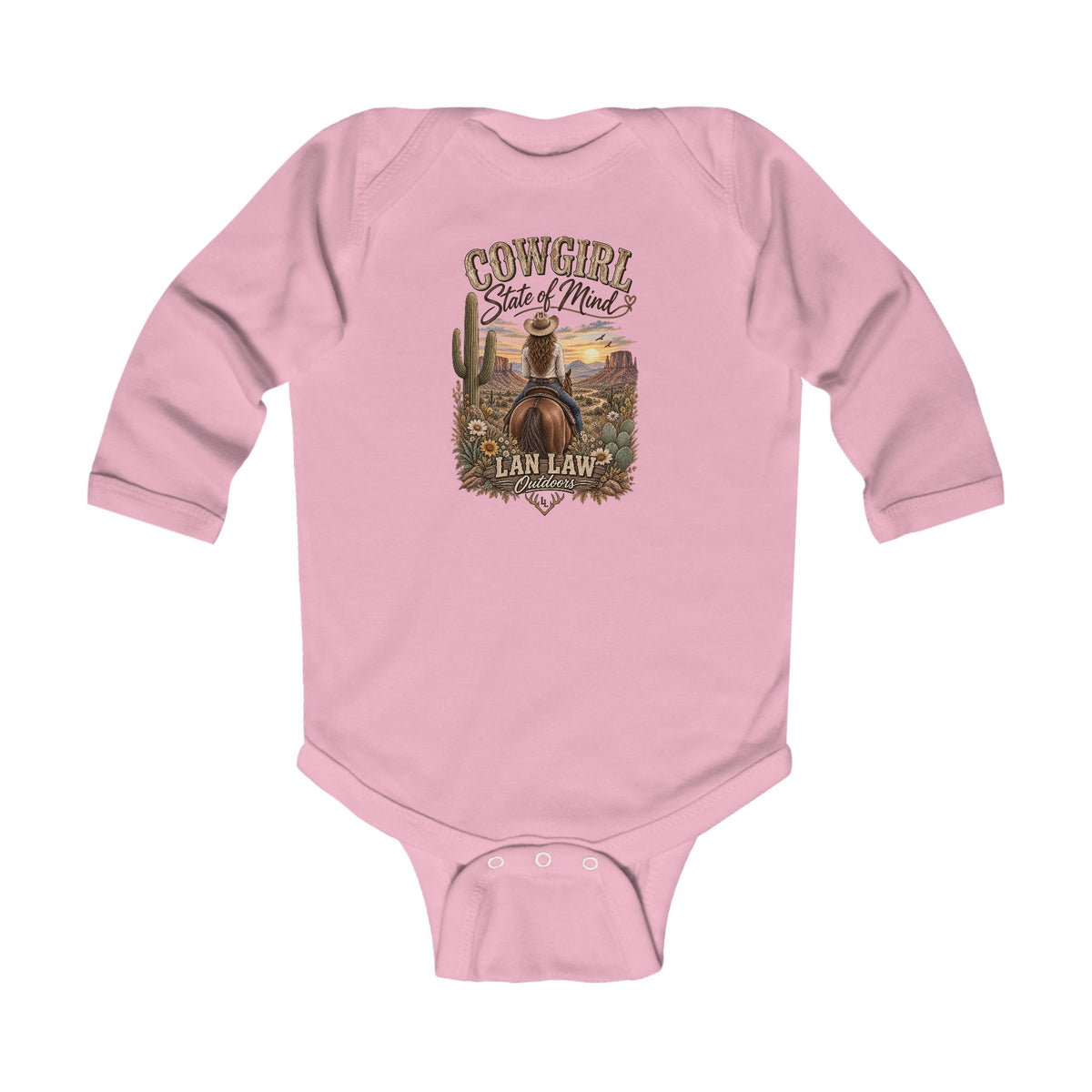 Cowgirl State of Mind Baby Onesie