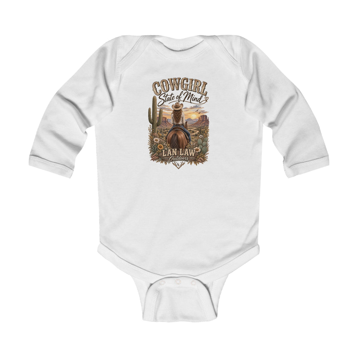 Cowgirl State of Mind Baby Onesie