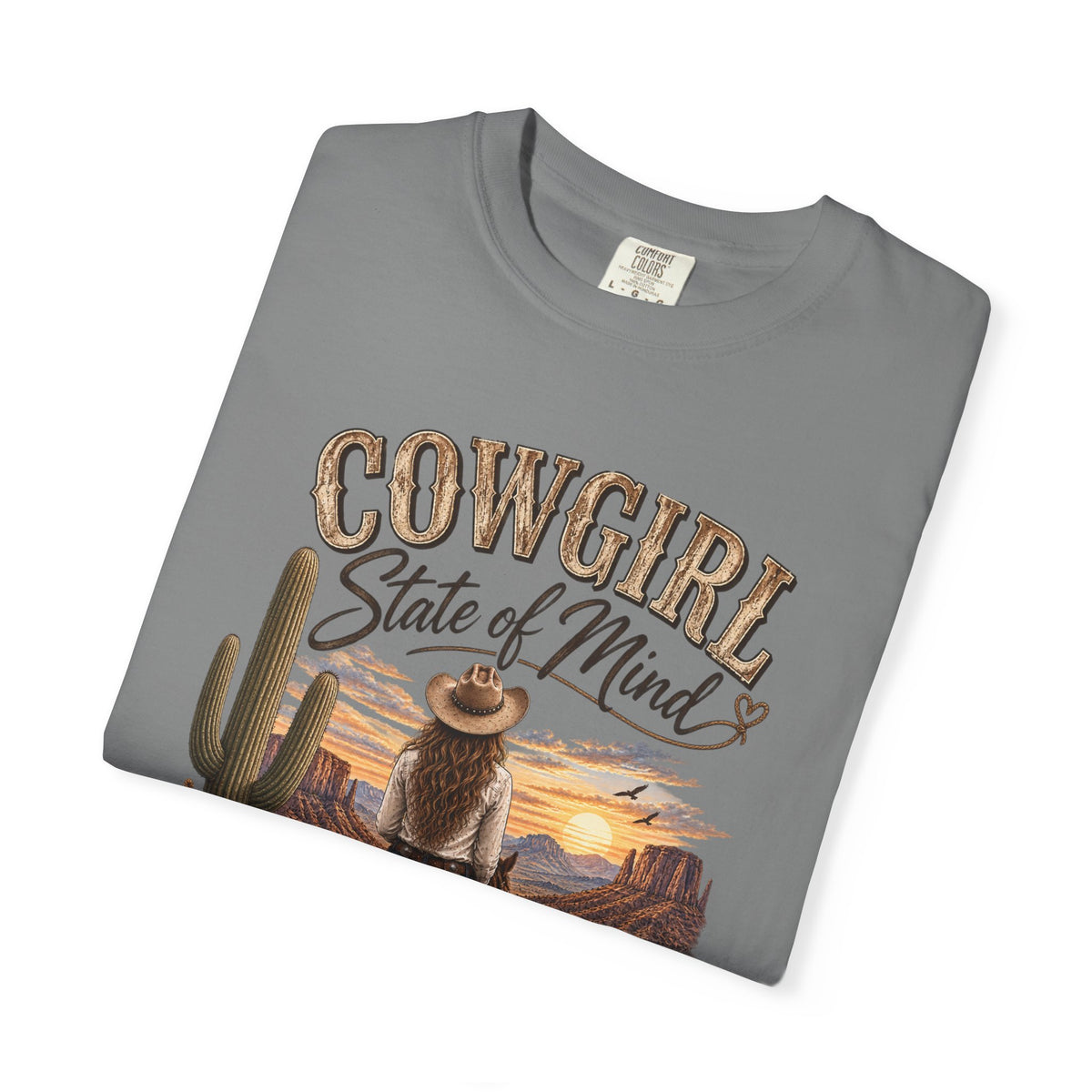 Cowgirl State of Mind T-Shirt — Western Rodeo Sunset Graphic Tee
