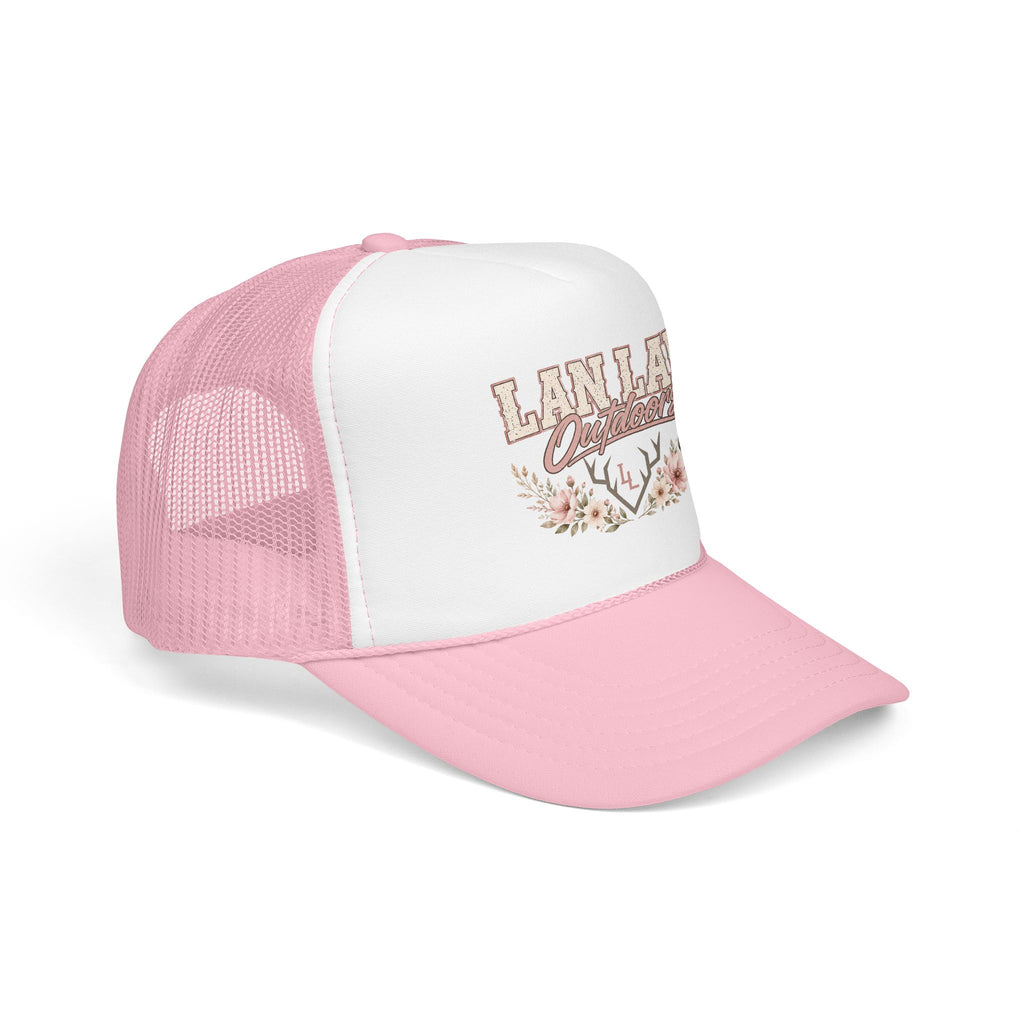 Trucker Hat — "Lan Law Outdoors" Floral Mesh Foam Cap