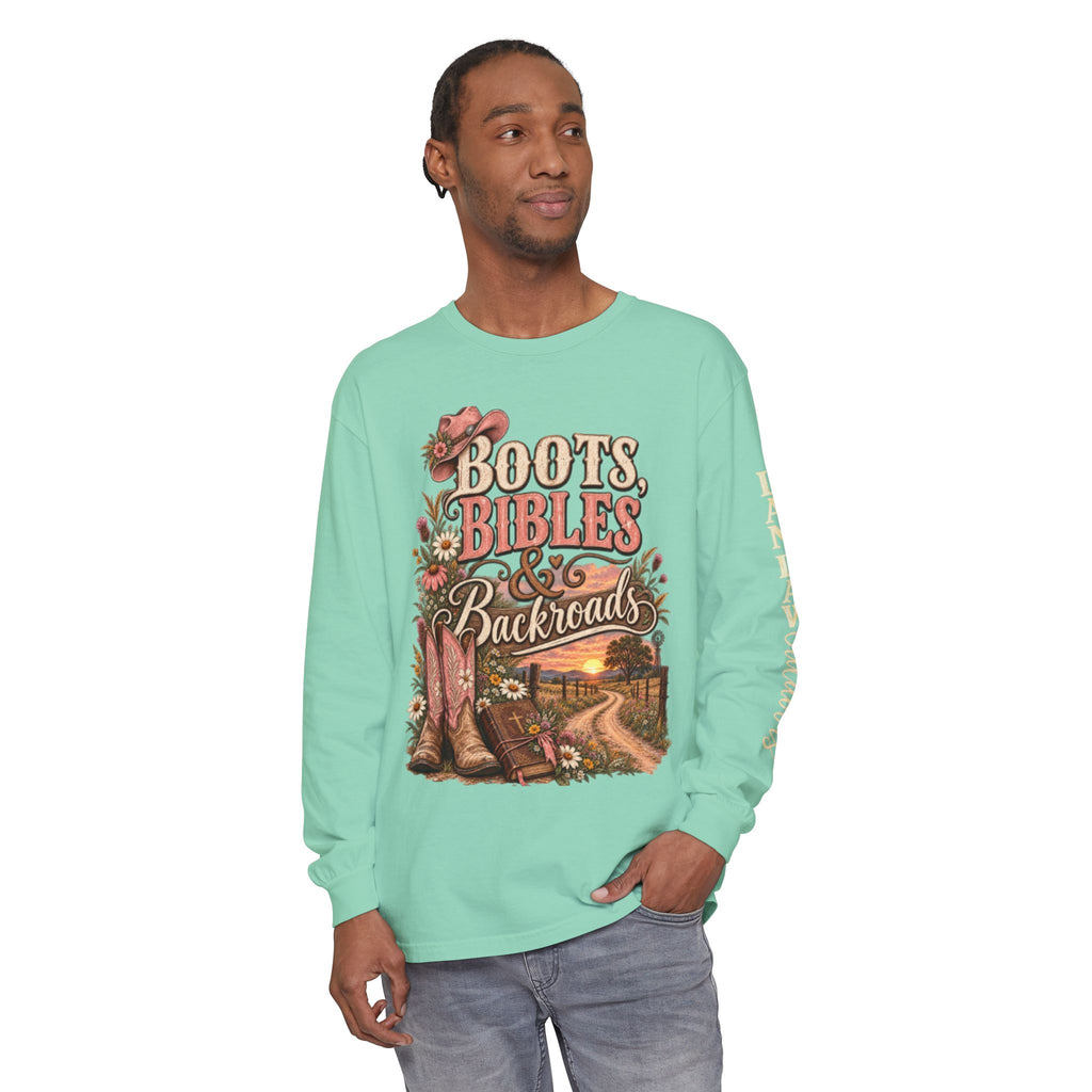 Boots, Bibles & Backroads Long Sleeve Tee