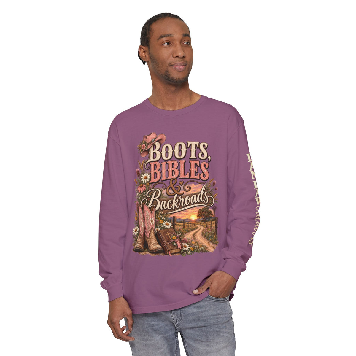 Boots, Bibles & Backroads Long Sleeve Tee