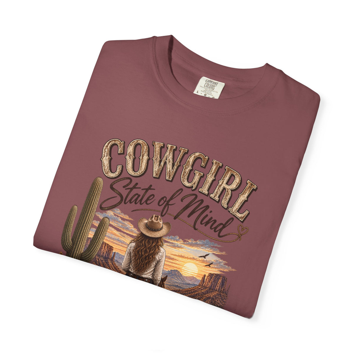 Cowgirl State of Mind T-Shirt — Western Rodeo Sunset Graphic Tee