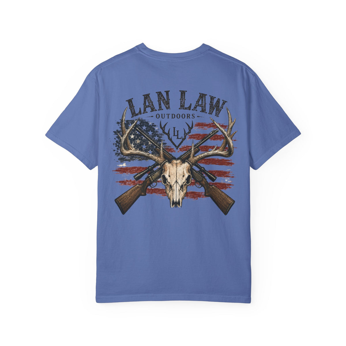 American Flag Deer Skull Tee